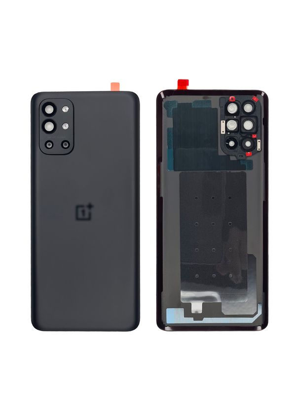 Задняя крышка для OnePlus 9R черная (Carbon Black) со стеклом камеры