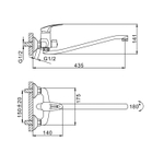 Смеситель для ванны и раковины 35к F2239-B FRAP див корп (S-излив, хром, силумин)