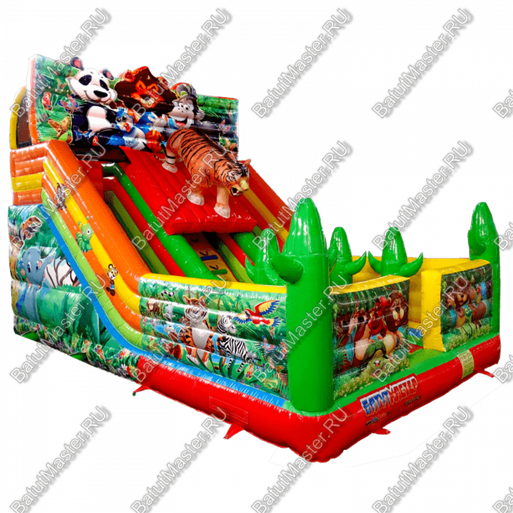 Детский надувной батут-горка "Зов тигра", 8*5*6 м