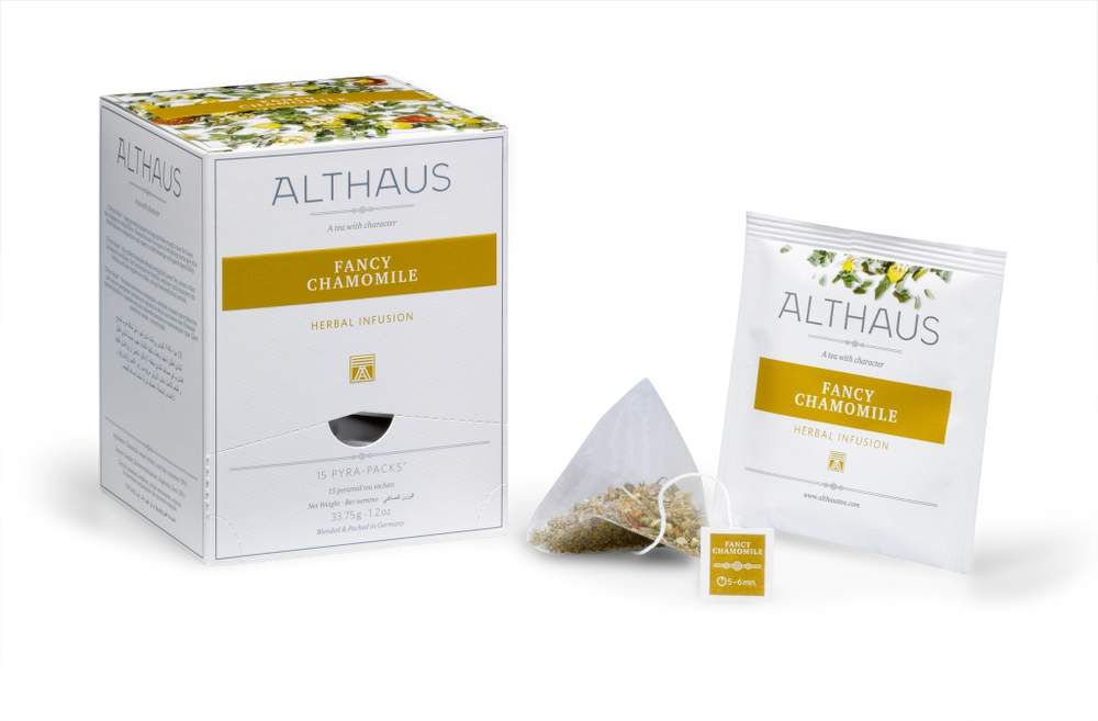 Чайный напиток травяной Althaus Fancy Chamomile Pyra Pack в пирамидках, 15 шт
