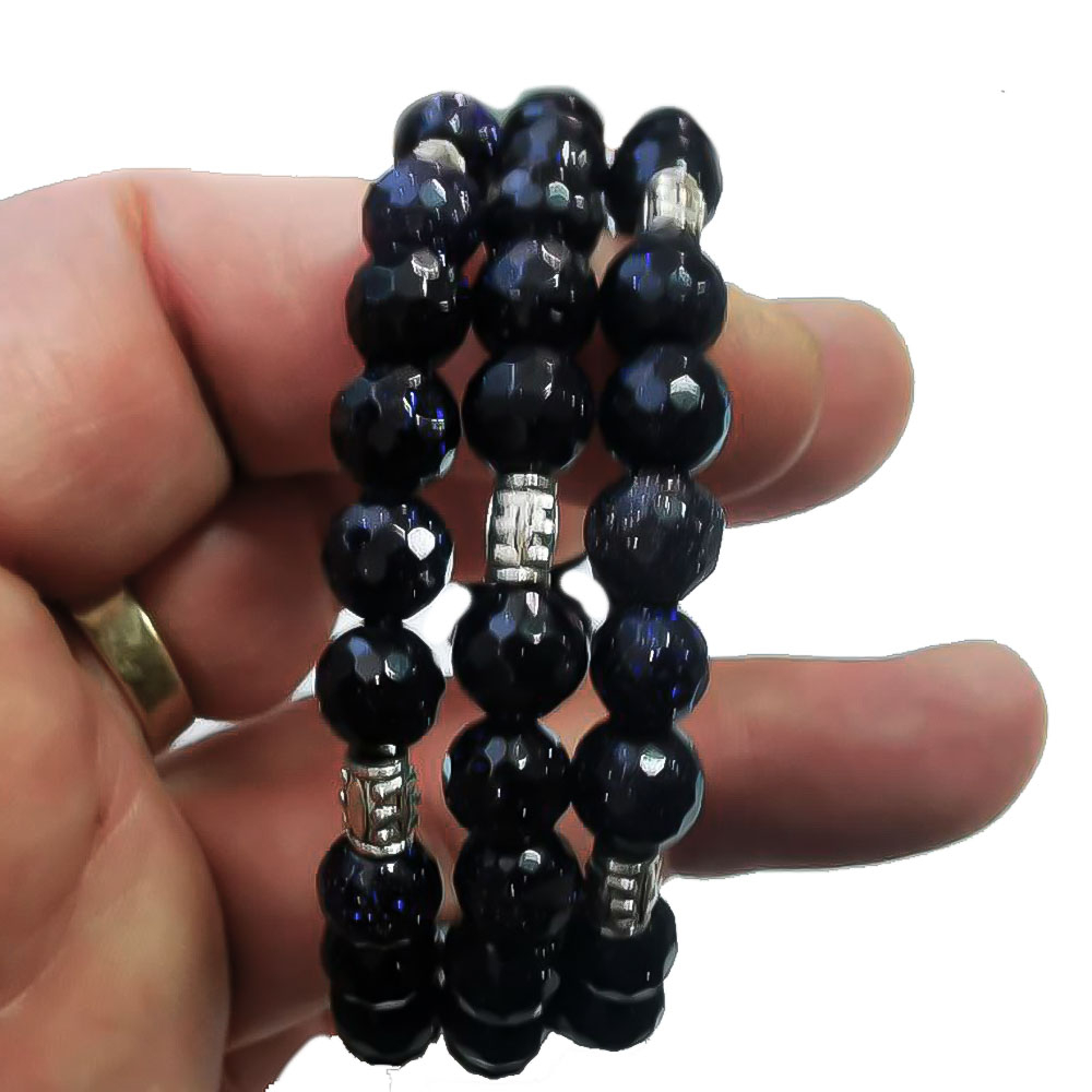 Браслет "Пружинка" авантюрин синий