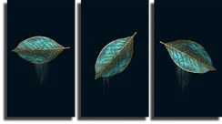Модульная картина "Зеленые листья"