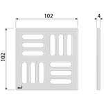 Дизайн решетка 102 ? 102 ? 5 латунь – хром AlcaPlast MPV001