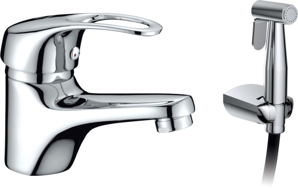 Смеситель Калория пристен с гигиен душ бок 2026А03