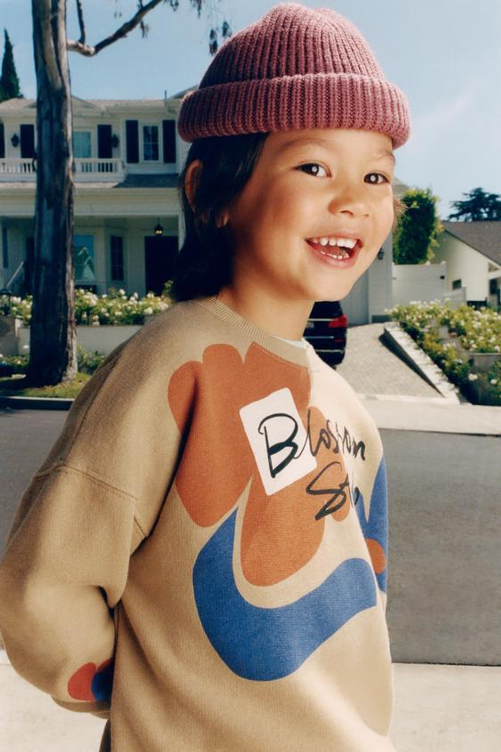 ZARA ХУДИ С ПРИНТОМ, ПЕСОЧНЫЙ