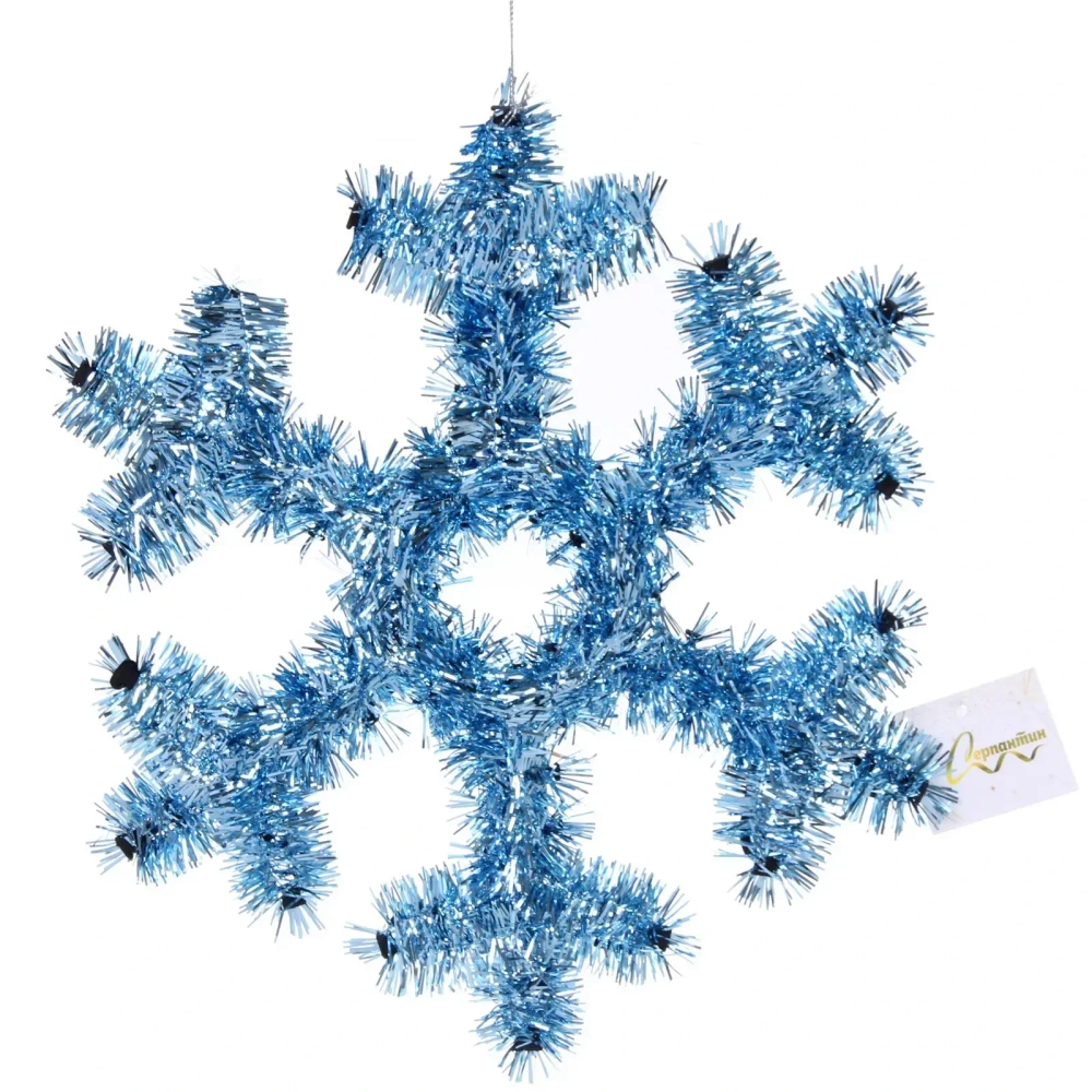 Украшение фольгированное «Снежинка» 30 см, голубой