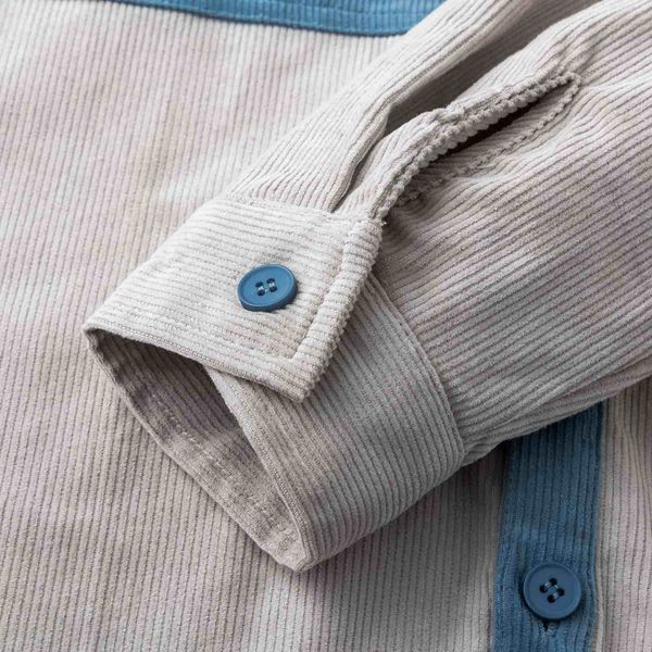 Сорочка Velvet Button мужская светло-серый / синий - фото 9