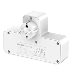 LDNIO сетевой фильтр разветвитель с умной зарядкой, модель SE2337, LED светильник, 3 USB, тройник с заземлением и выключателем, белый