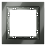 Рамка стеклянная VOLTUM S70 на 1 пост, (титан, стекло)