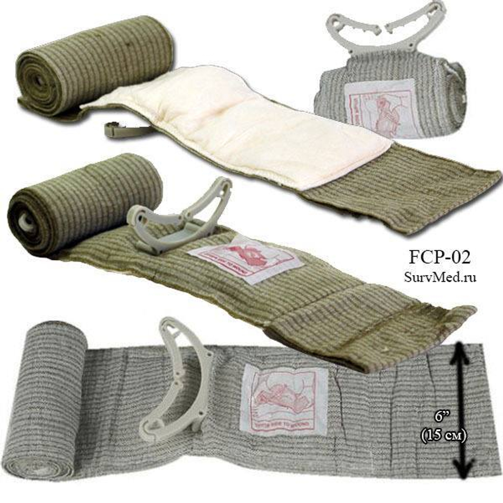 Израильская компрессионная полевая перевязочная повязка ИПП 6" FCP-02