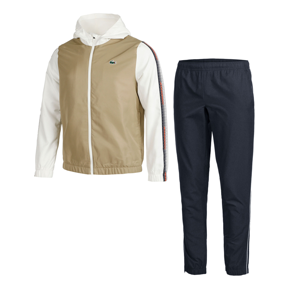Мужские теннисные Костюмы Lacoste Tracksuit Men - Beige, White