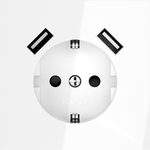 Розетка встраиваемая VOLTUM S70 с заземлением и защитными шторками, 16А, с USB, A+A, (белый глянцевы