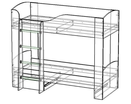 Кровать ЛАВОРО-2   1800-700 /1832*1646*918/ пикард / белый глянец