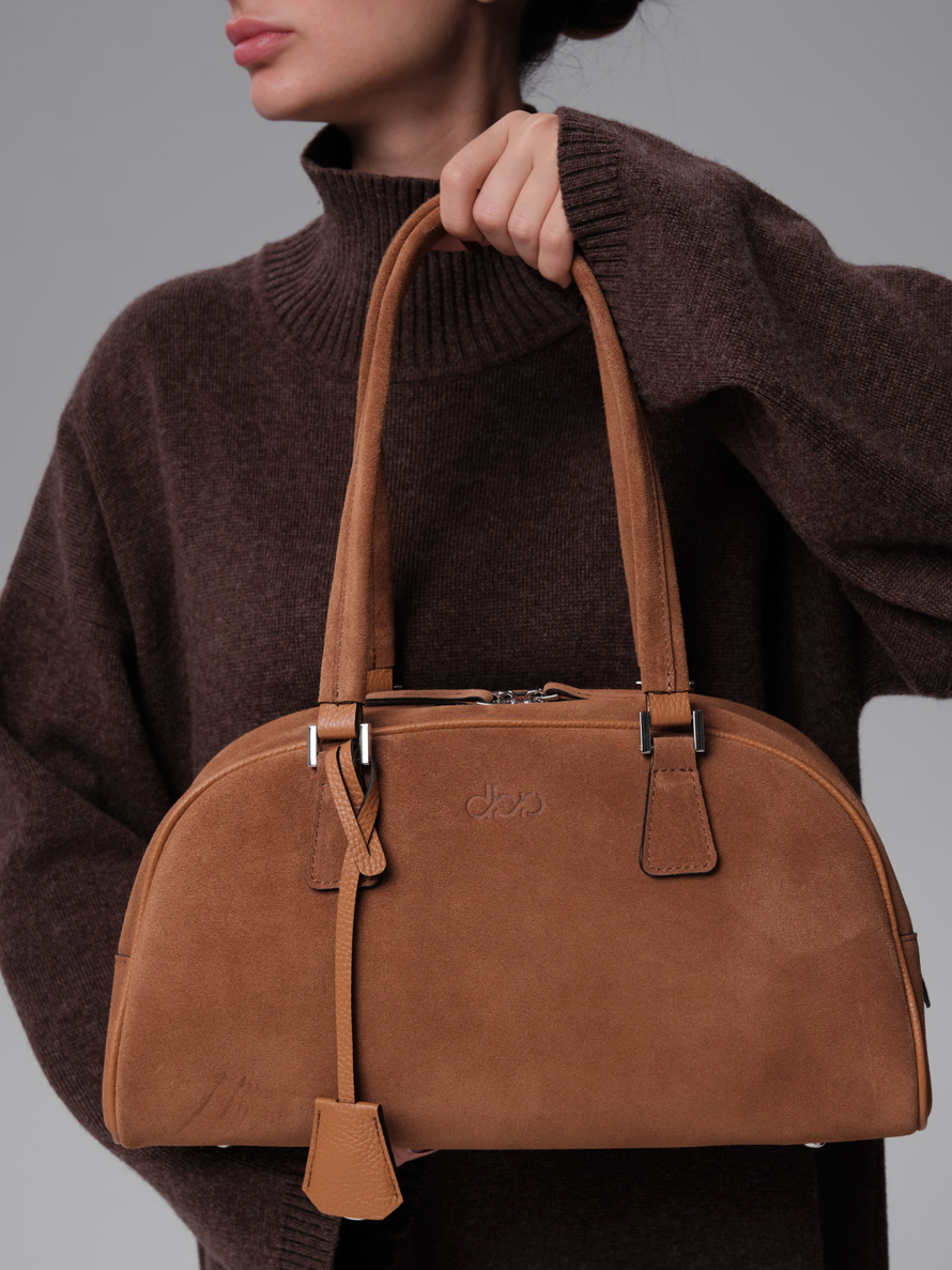 Замшевая сумка DBR 31358 св.коричневый/велюр