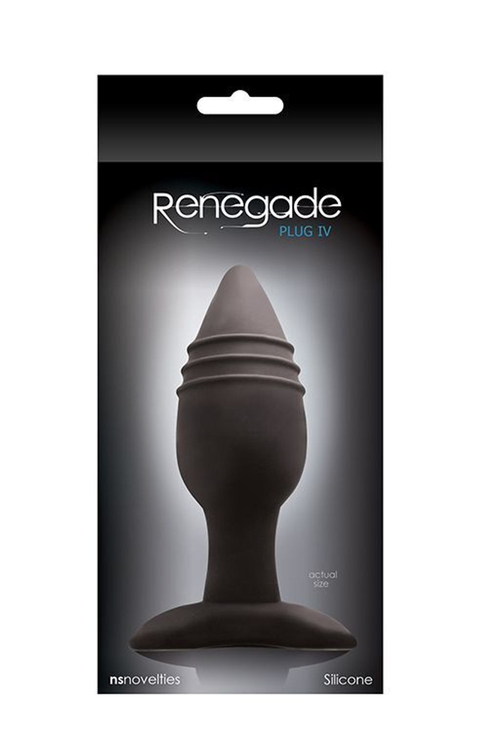 Средняя черная анальная пробка RENEGADE PLUG 4 - 12 см. (Цвет: черный)