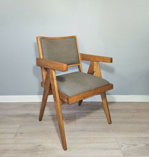 Кресло деревянное Aristide Canvas Armchair