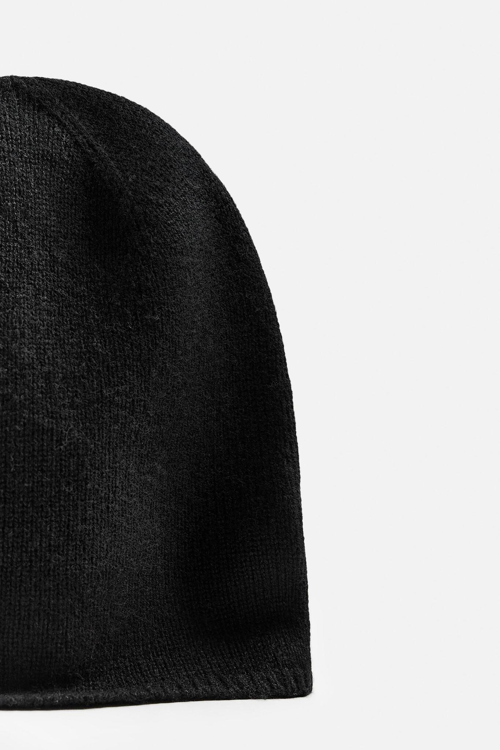 ZARA ШАПКА ИЗ ШЕРСТИ И КАШЕМИРА, ЧЕРНЫЙ