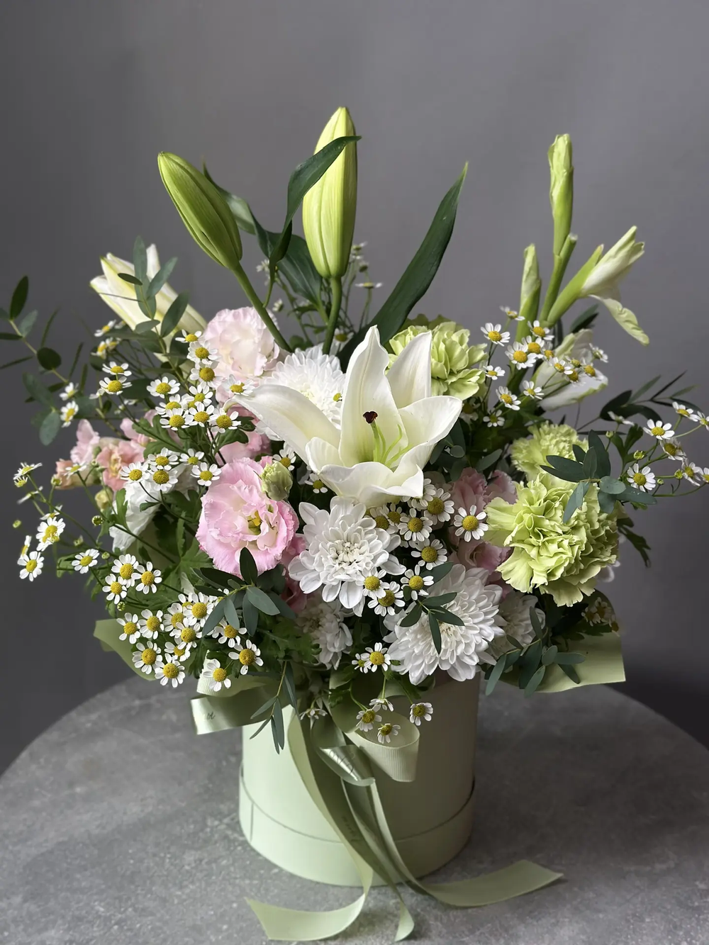 Цветы в коробке «Элегантность в ларце»