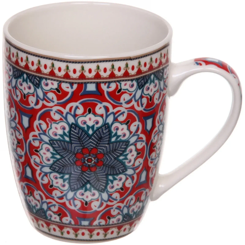 Кружка керамическая 350мл «Восточные цветы» микс
