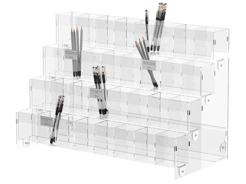 Подставка витрина для ручек и карандашей 32 ячейки акриловая