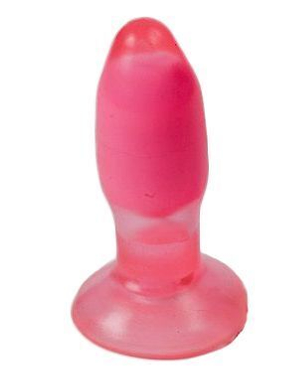 Розово-красная анальная пробка с вибрацией - 10 см. (Цвет: розовый)