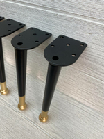 Ножки для мебели черные золото 20 см 4 штуки