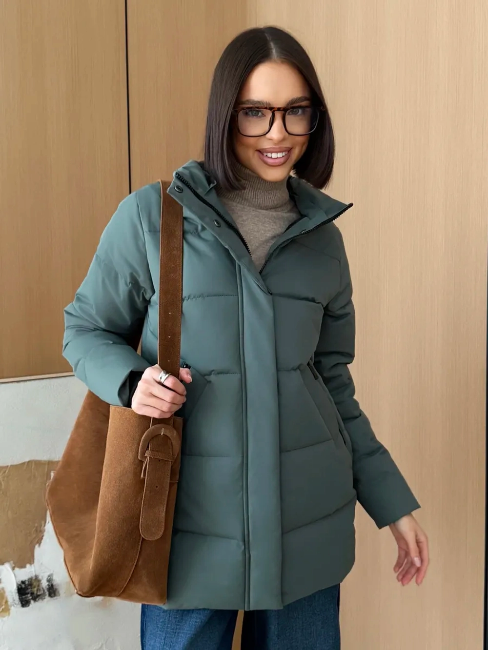 Куртка весенняя удлиненная со съемным капюшоном