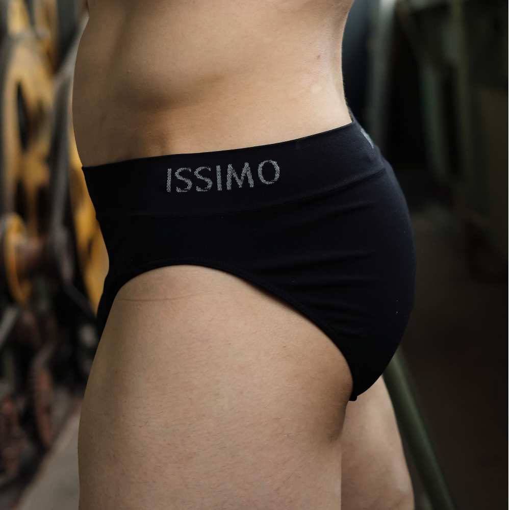 Мужские трусы слипы черные бесшовные ISSIMO SLIP 210