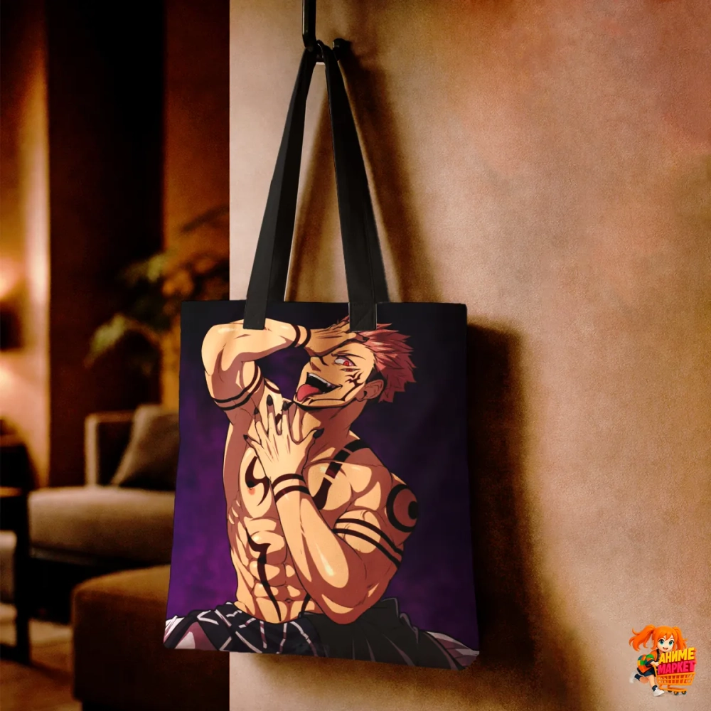 Сумка шоппер с принтом Магическая битва