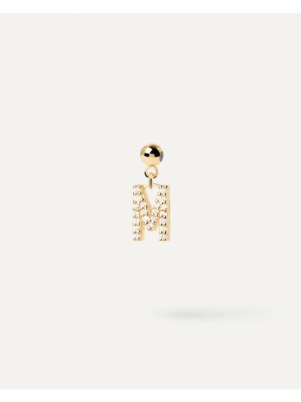 Подвеска-шарм Буква M серебро 925 пробы покрытое золотом