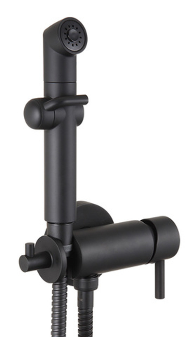 смеситель биде LEMARK Solo картридж 35мм, с гигиеническим душем, встраиваемый, черный LM7166BL