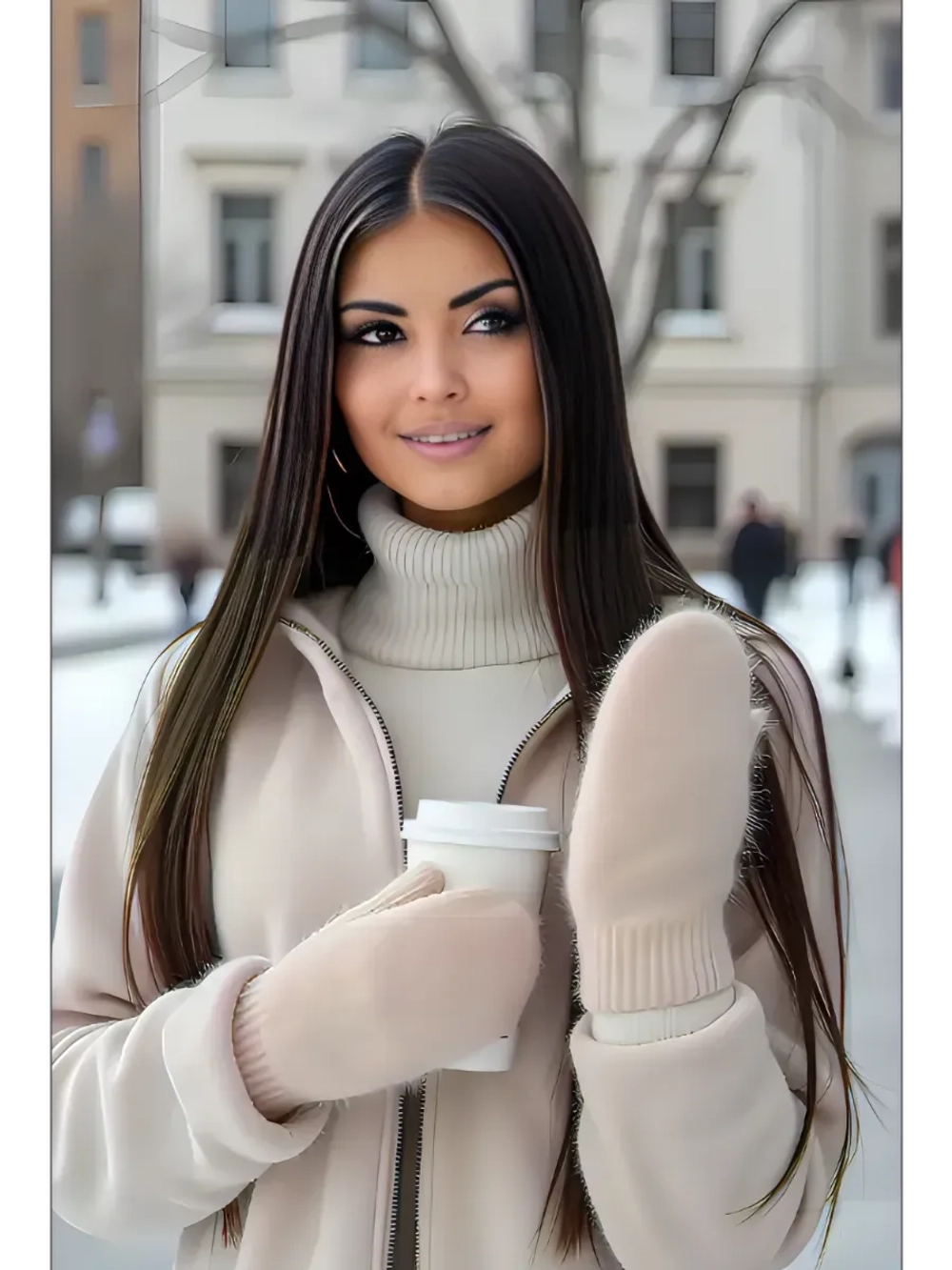 Варежки зимние теплые пушистые ангора