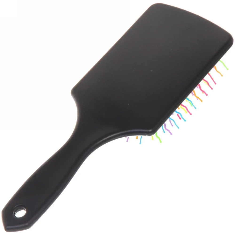 Расческа массажная «Avrora Beauty», прямоугольная, цвет черный, разноцветные зубчики, 23,*8см●