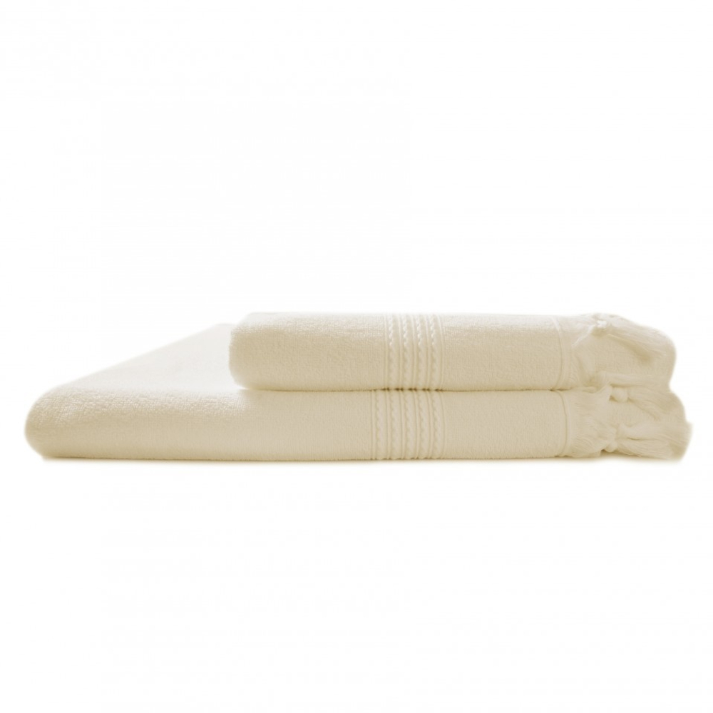 Полотенце 100х150 Hamam Meyzer Tassels слоновой кости Турция