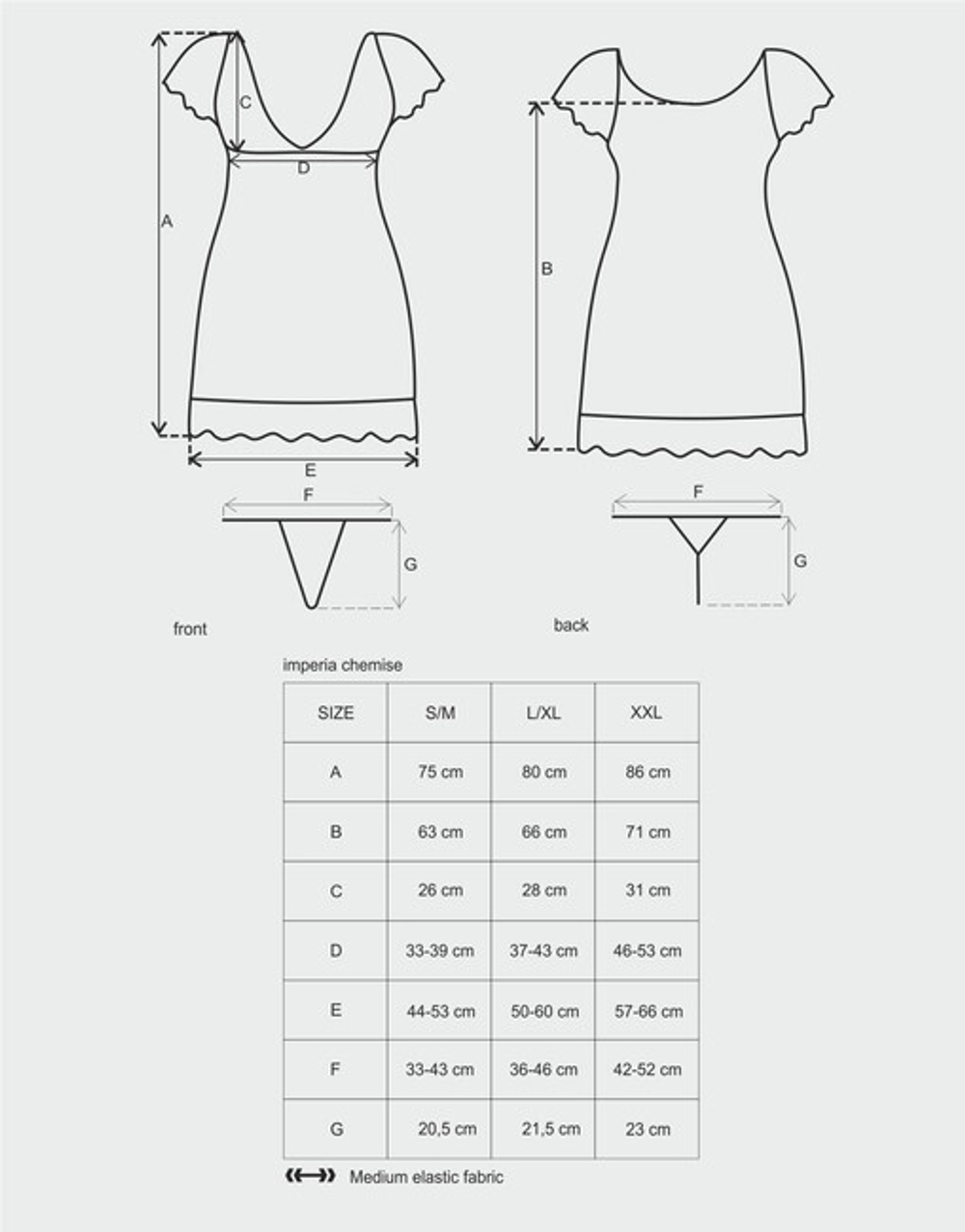 Белая сорочка с кружевом Imperia Chemise LXL (46-48) (Цвет: белый)