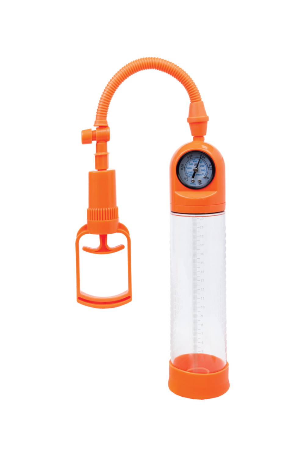 Вакуумная помпа A-toys мощная с манометром, оранжевая, 20 см