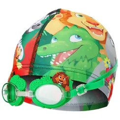 Набор для плавания детский ONLYTOP Swim «Зверята»: очки+шапочка, обхват 46-52