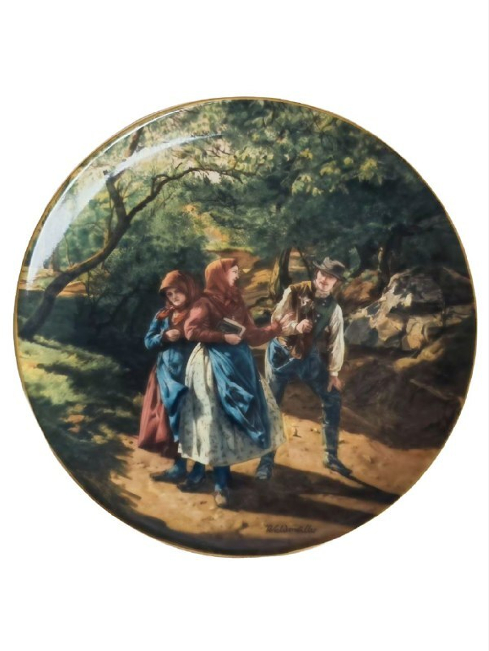 Тарелка декоративная "Встреча в лесу" Австрия