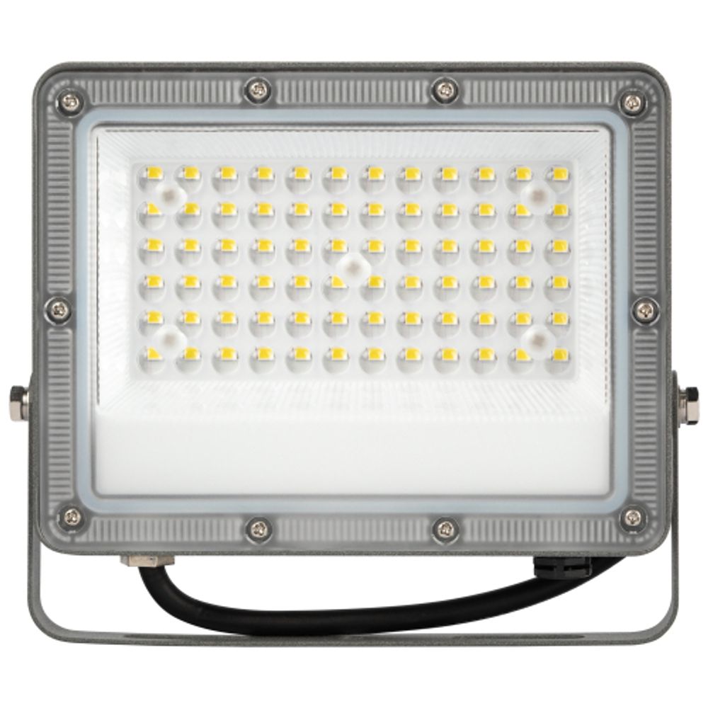 Прожектор светодиодный уличный ЭРА PRO LPR-063-0-65K-050 50Вт 5000лм 6500K КСС Г 90° 3 года IP65 серый поликарбонат | Прожекторы PRO