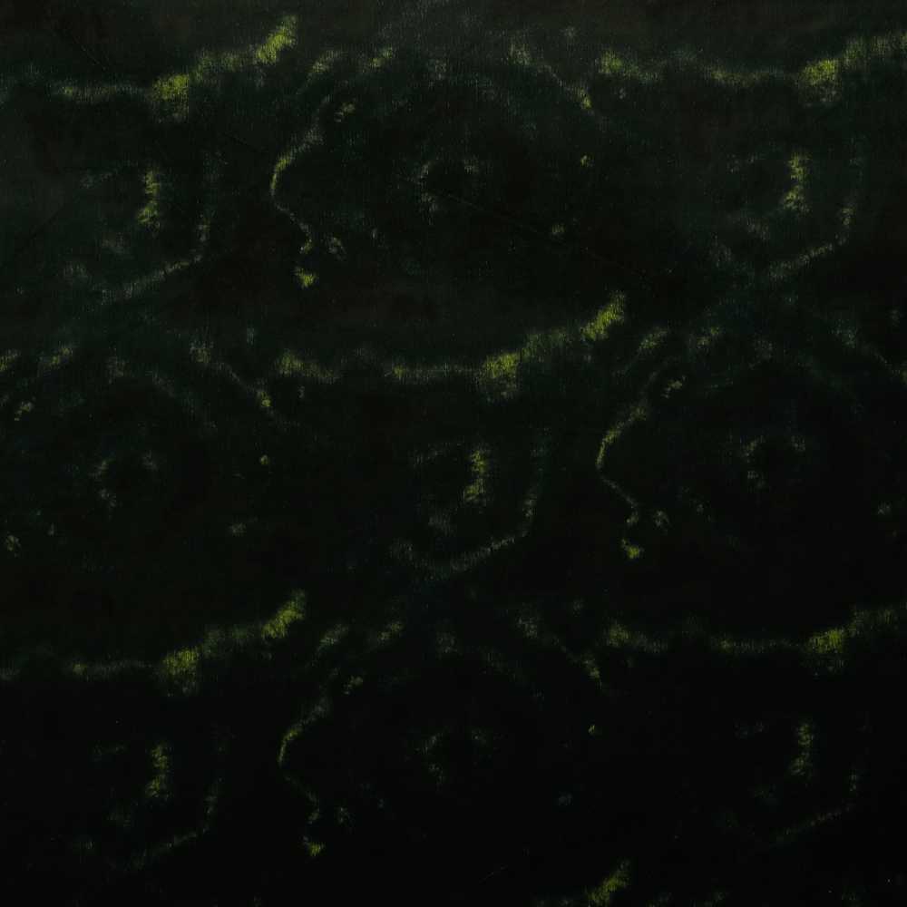 Хлопковый бархат тёмно-зелёный "Тай-дай"  (219 г/м2)