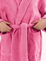 Халат детский махровый "Элит" с капюшоном, цвет: 105-Ярко-розовый