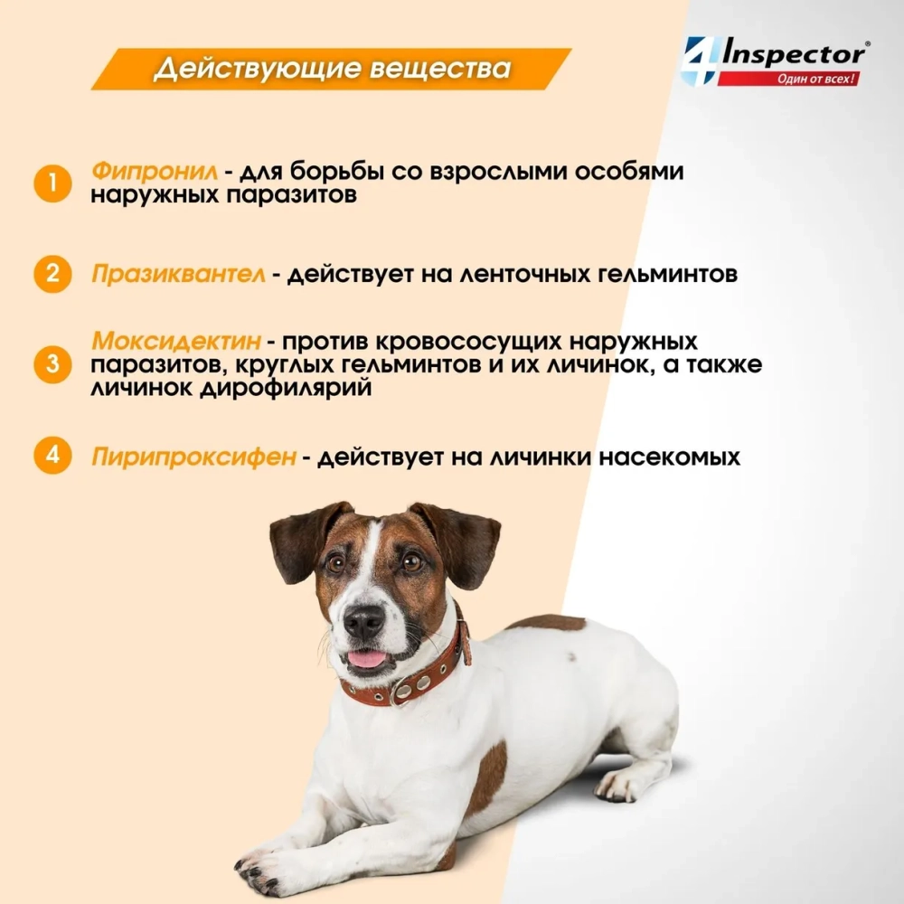 Инспектор КВАДРО капли для собак 25-40 кг № 3 (3 ПИПЕТКИ)