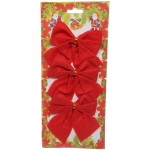 Бант на ёлку «Holiday» (набор 3 шт) 9*10 см, красный