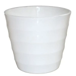 Горшок пластиковый с вкладкой Лаура 2,3л, d.17 h.15, бело-белый