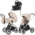 Коляска Carrello Vector CRL-6550 Ammonite AY329 Pro Absolute Black с базой Isofix 3 в 1 Seashell Beige