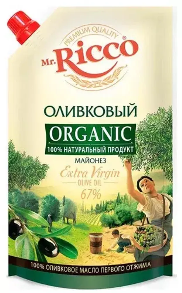 Майонез Мистер Рикко Organic Оливковый 800мл