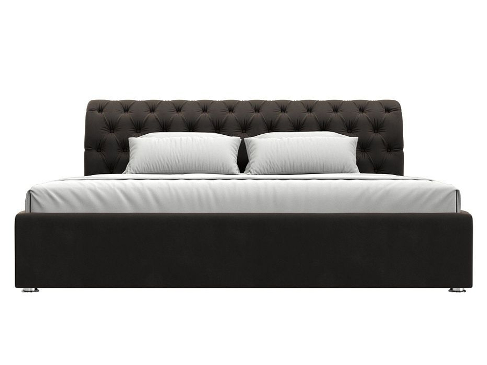 Кровать интерьерная Сицилия 200, Коричневый, Велюр, 120905