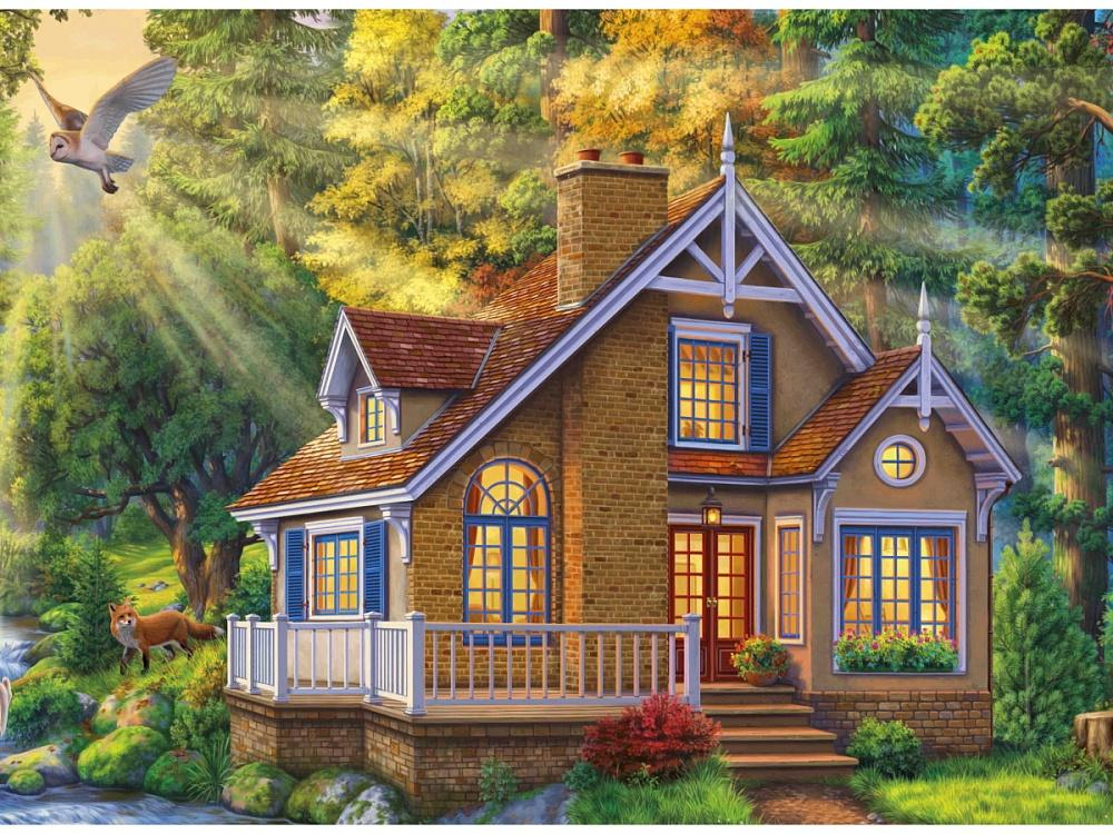 Алмазная мозаика 17*22см. на картоне "Домик мечты" с част. заполн. 26цв. (Арт. НД-8521)