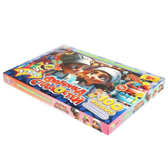 Настольная игра-ходилка. Фабрика сладостей. 217х330х27 мм. Умные игры