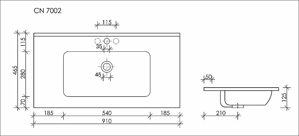 Тумба с раковиной Sancos Cento CN90W белый глянец
